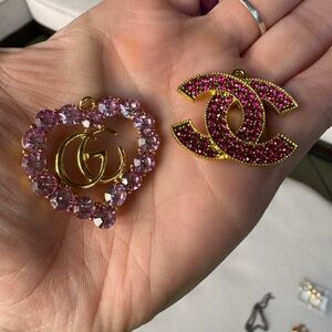 Gold and Pink Designer Charm Set
